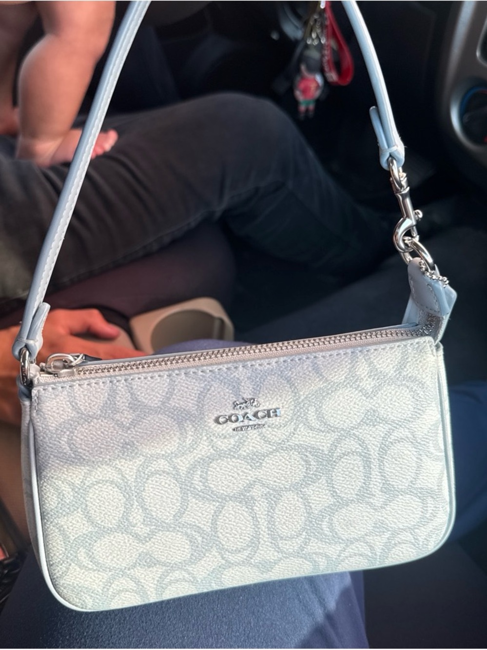 Coach Light Blue Signature Mini Shoulder Bag